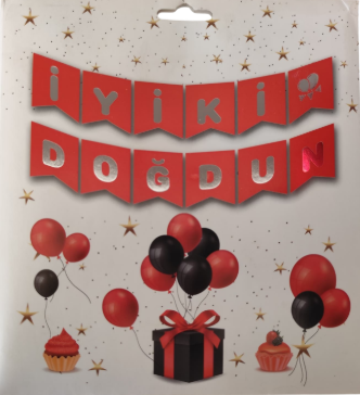 İyi Ki Doğdun Kırmızı Gümüş Banner